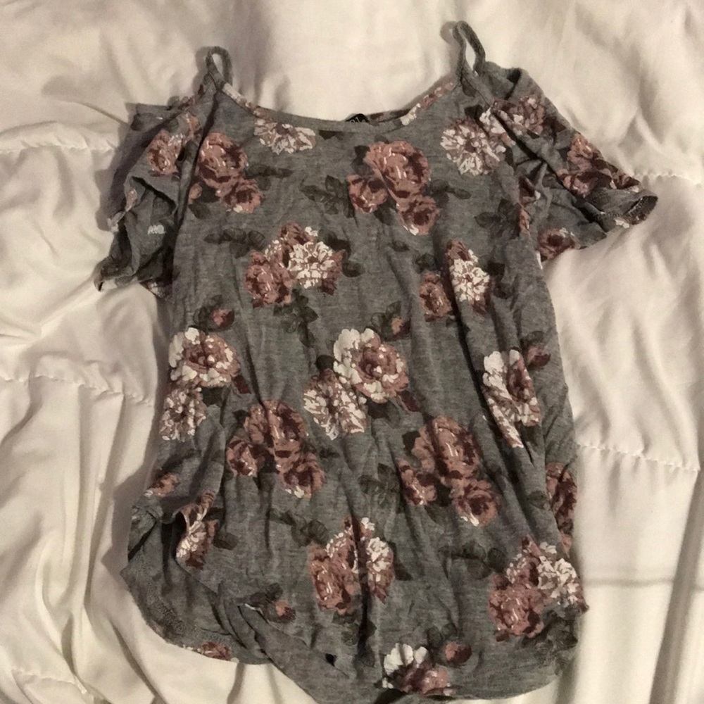 Flowered Relaxed Fit With Shoulder Cut Outs